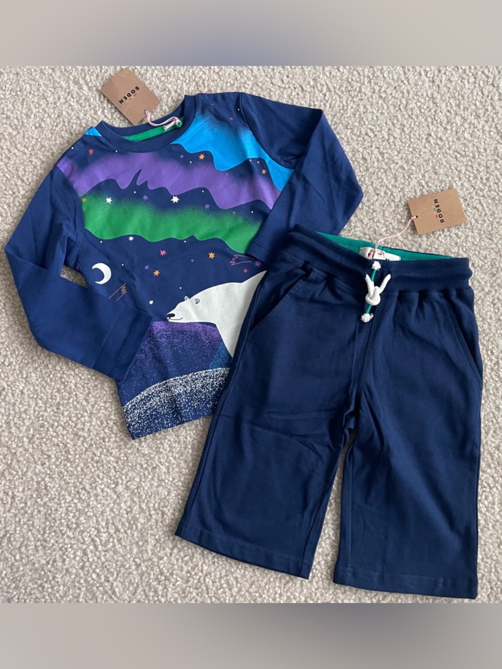 NWT Mini Boden long sleeve and Baggy Shorts 3-4y